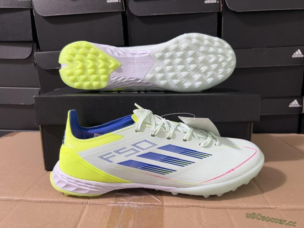 Unisex Adidas F50 Elite TF Artificial Turf Low-Tops Football Shoes - Jade/Blue/Yellow