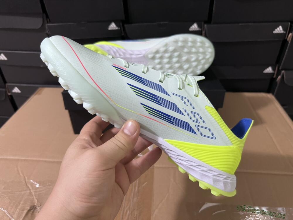 Unisex Adidas F50 Elite TF Artificial Turf Low-Tops Football Shoes - Jade/Blue/Yellow