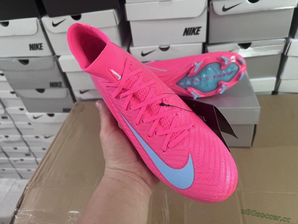 Men's Nike Air Zoom Mercurial Superfly 16 Elite FG Firm Ground High-Tops Football Boots - Pink/Mint