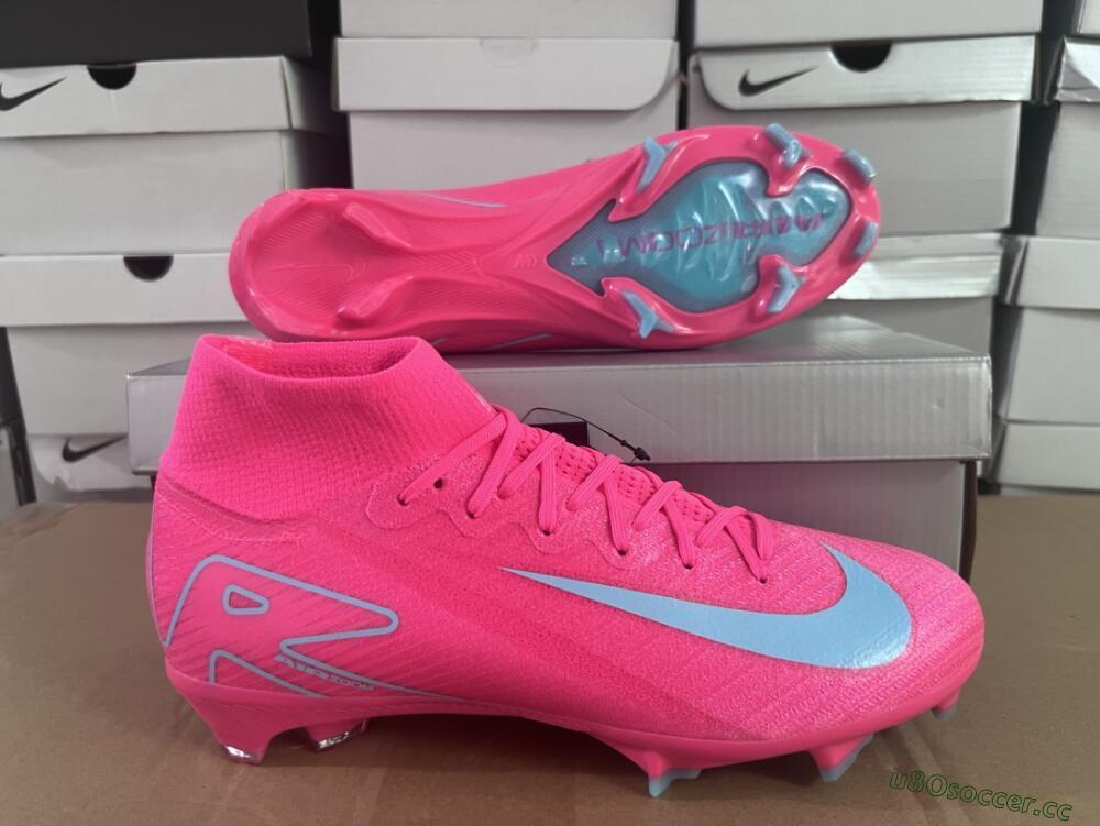 Men's Nike Air Zoom Mercurial Superfly 16 Elite FG Firm Ground High-Tops Football Boots - Pink/Mint