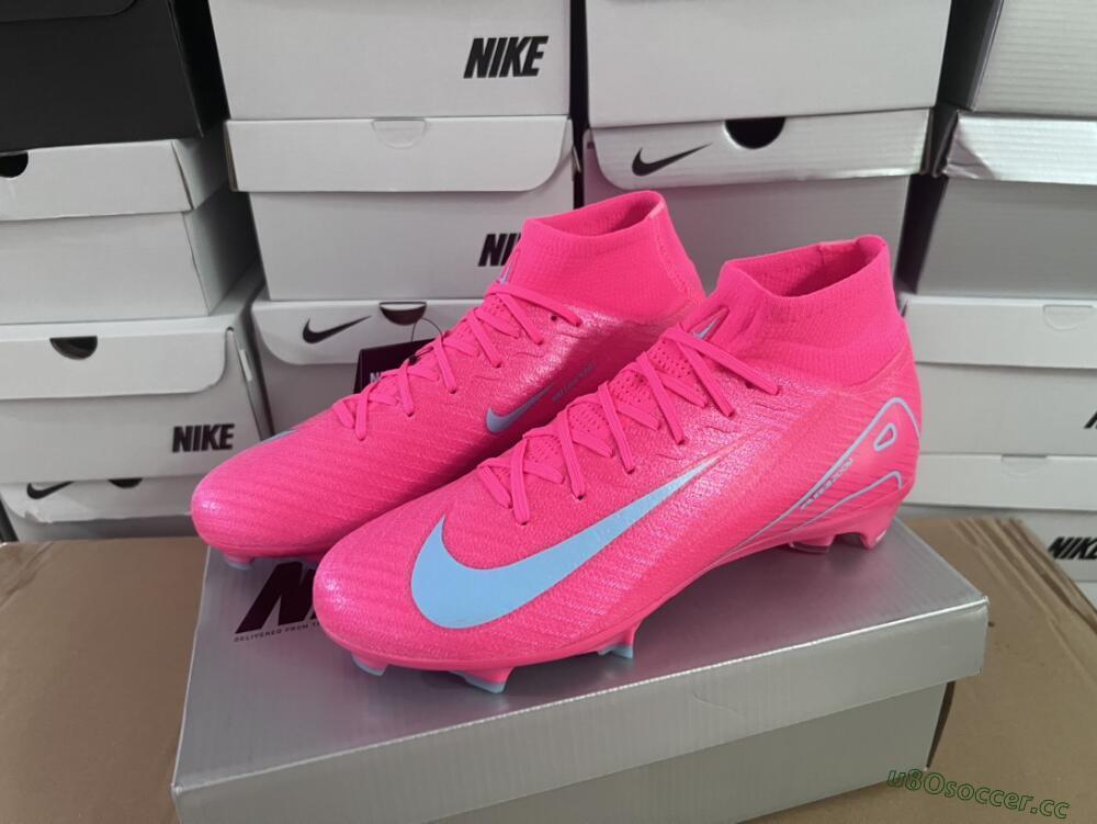 Men's Nike Air Zoom Mercurial Superfly 16 Elite FG Firm Ground High-Tops Football Boots - Pink/Mint