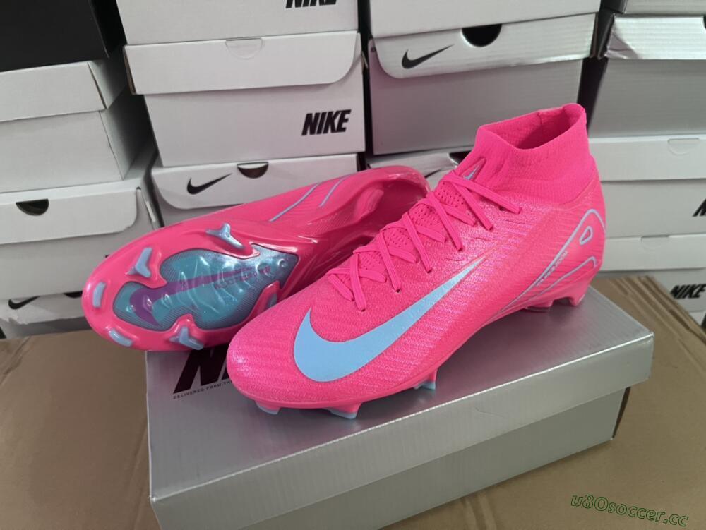 Men's Nike Air Zoom Mercurial Superfly 16 Elite FG Firm Ground High-Tops Football Boots - Pink/Mint