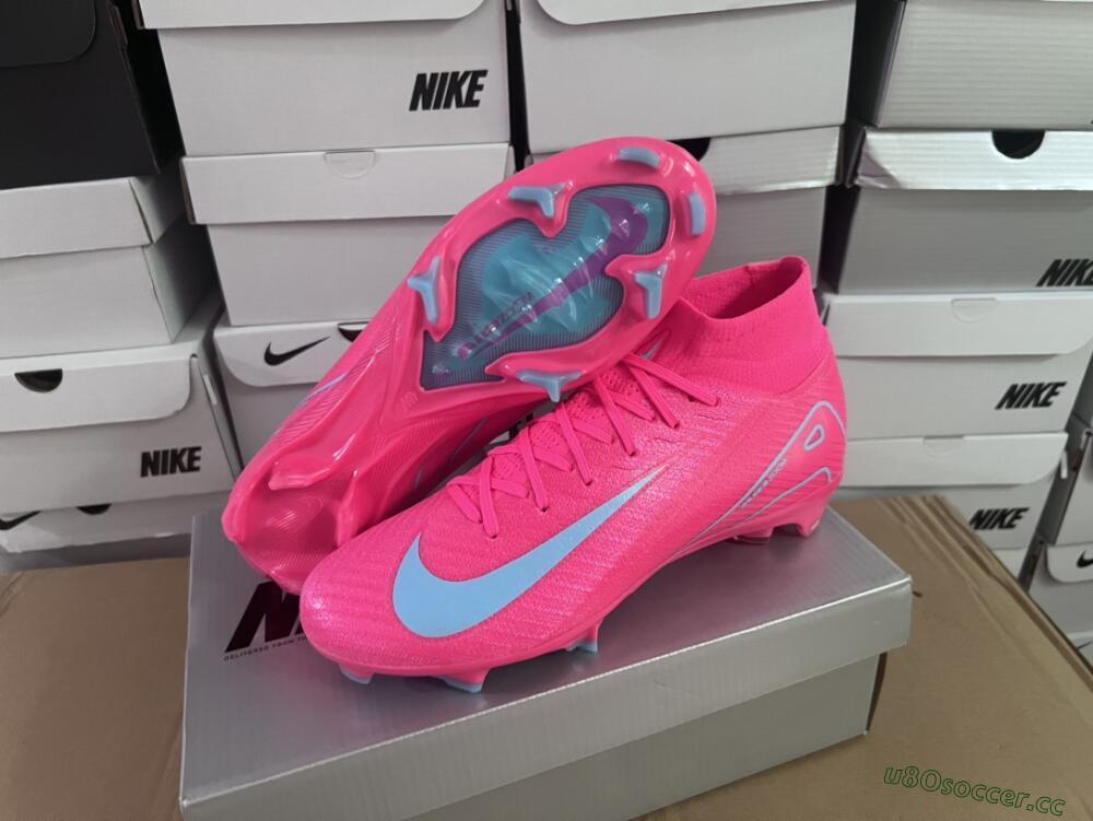 Men's Nike Air Zoom Mercurial Superfly 16 Elite FG Firm Ground High-Tops Football Boots - Pink/Mint