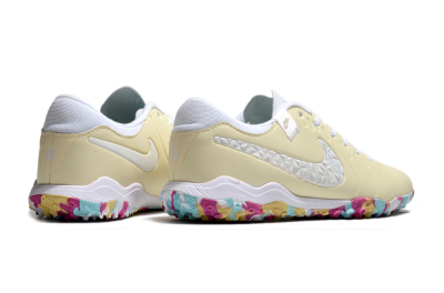 Men's Nike Tiempo Legend 10 Pro TF Artificial Turf Low-Tops Football Shoes - Beige/White/Rainbow
