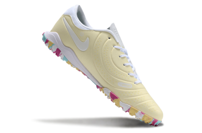Men's Nike Tiempo Legend 10 Pro TF Artificial Turf Low-Tops Football Shoes - Beige/White/Rainbow