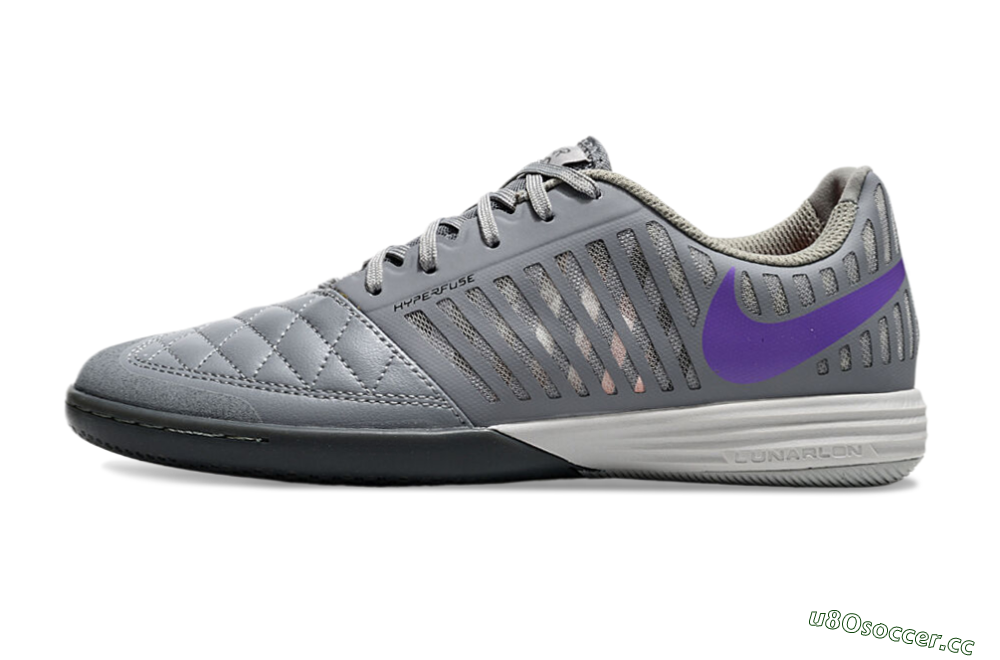 Unisex Nike Lunar Gato 2 IC Indoor & Futsal Low-Tops Football Shoes - Grey/Purple/White 0