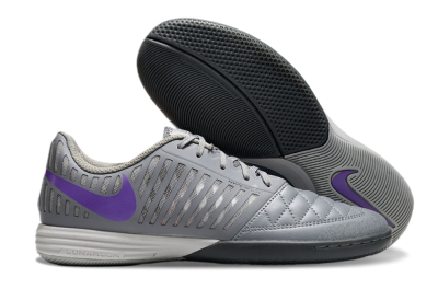 Unisex Nike Lunar Gato 2 IC Indoor & Futsal Low-Tops Football Shoes - Grey/Purple/White