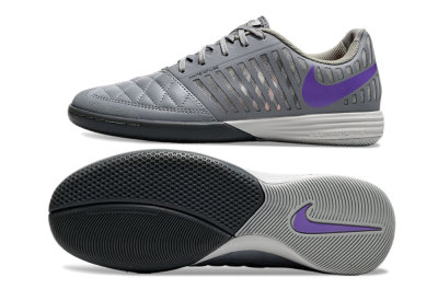Unisex Nike Lunar Gato 2 IC Indoor & Futsal Low-Tops Football Shoes - Grey/Purple/White