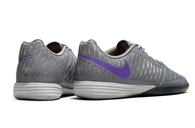 Unisex Nike Lunar Gato 2 IC Indoor & Futsal Low-Tops Football Shoes - Grey/Purple/White