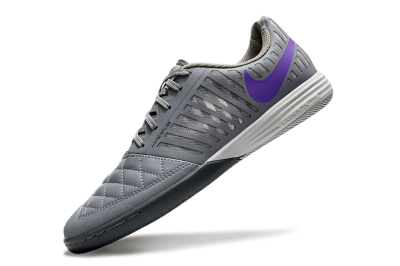 Unisex Nike Lunar Gato 2 IC Indoor & Futsal Low-Tops Football Shoes - Grey/Purple/White