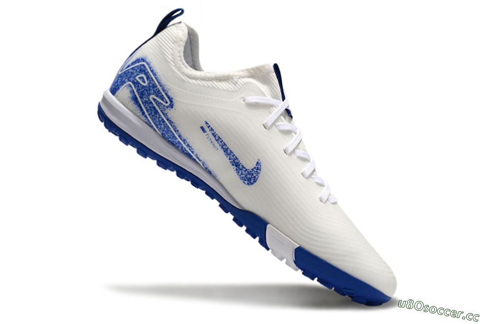 Unisex Nike Air Zoom Mercurial Vapor 16 Pro TF Artificial Turf Low-Tops Football Shoes - White/Blue 5