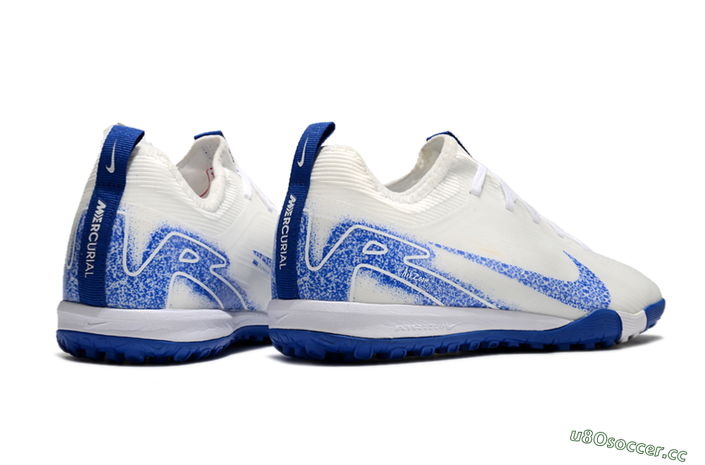 Unisex Nike Air Zoom Mercurial Vapor 16 Pro TF Artificial Turf Low-Tops Football Shoes - White/Blue 7