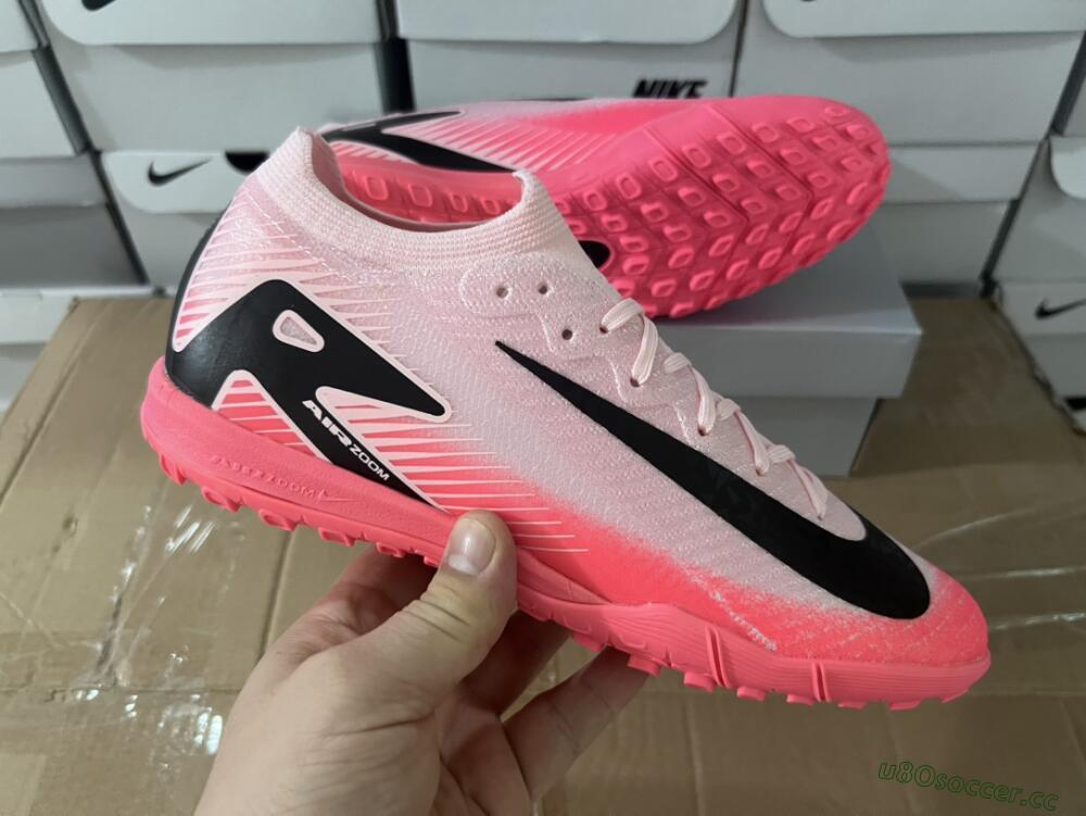 Men's Nike Air Zoom Mercurial Vapor 16 Elite TF Artificial Turf Low-Tops Football Shoes - Pink/White
