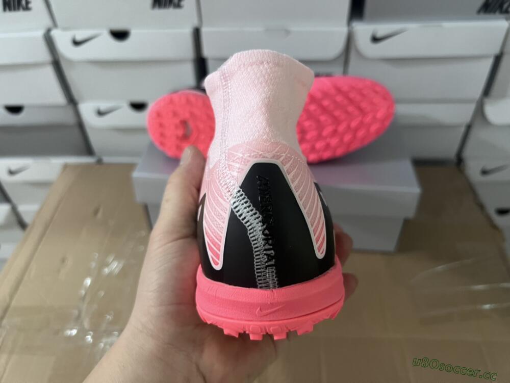 Men's Nike Air Zoom Mercurial Superfly 10 Elite TF Artificial Turf High-Tops Football Shoes - Pink/Black