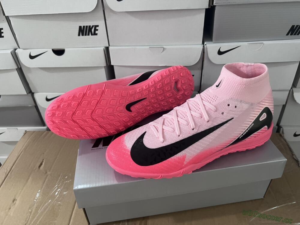 Men's Nike Air Zoom Mercurial Superfly 10 Elite TF Artificial Turf High-Tops Football Shoes - Pink/Black
