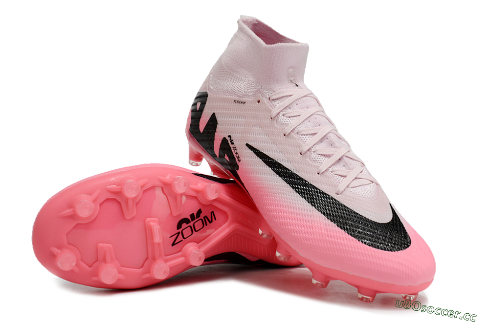 Unisex Nike Air Zoom Mercurial Superfly 9 Elite AG Artificial Grass High-Tops Football Boots - Pink/Red/Black 4