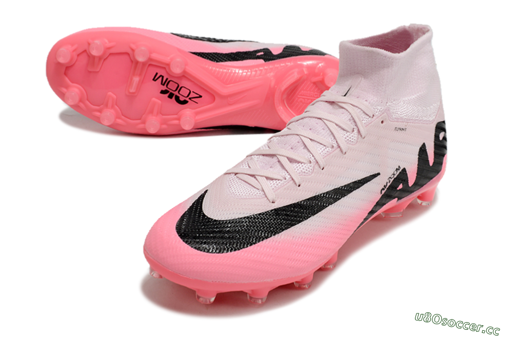 Unisex Nike Air Zoom Mercurial Superfly 9 Elite AG Artificial Grass High-Tops Football Boots - Pink/Red/Black 3