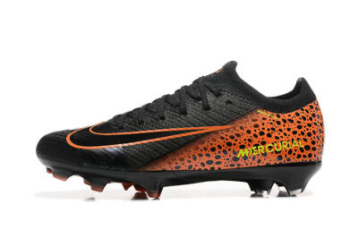 Unisex Nike Air Zoom Mercurial Vapor 16 Elite FG Firm Ground Low-Tops Football Boots - Black/Orange/Yellow
