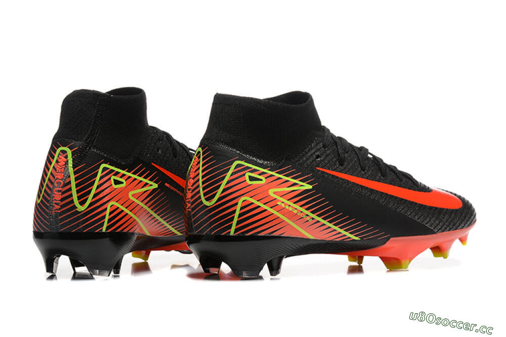Unisex Nike Air Zoom Mercurial Superfly 10 Elite FG Firm Ground High-Tops Football Boots - Black/Red/Yellow 6