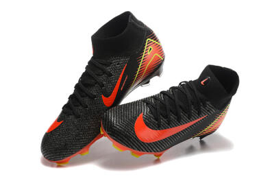 Unisex Nike Air Zoom Mercurial Superfly 10 Elite FG Firm Ground High-Tops Football Boots - Black/Red/Yellow