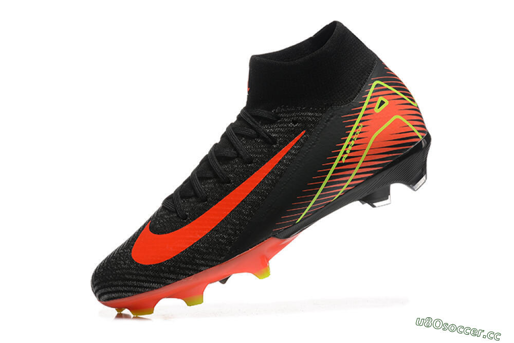 Unisex Nike Air Zoom Mercurial Superfly 10 Elite FG Firm Ground High-Tops Football Boots - Black/Red/Yellow 5