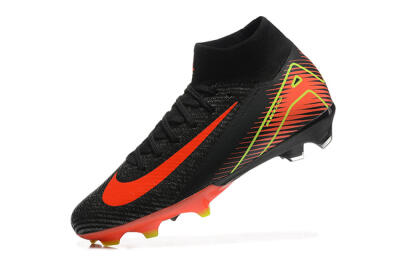 Unisex Nike Air Zoom Mercurial Superfly 10 Elite FG Firm Ground High-Tops Football Boots - Black/Red/Yellow