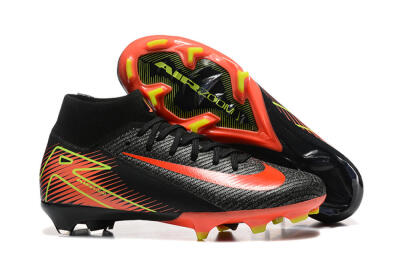 Unisex Nike Air Zoom Mercurial Superfly 10 Elite FG Firm Ground High-Tops Football Boots - Black/Red/Yellow