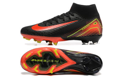Unisex Nike Air Zoom Mercurial Superfly 10 Elite FG Firm Ground High-Tops Football Boots - Black/Red/Yellow