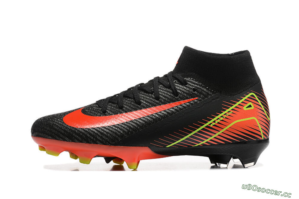 Unisex Nike Air Zoom Mercurial Superfly 10 Elite FG Firm Ground High-Tops Football Boots - Black/Red/Yellow 0