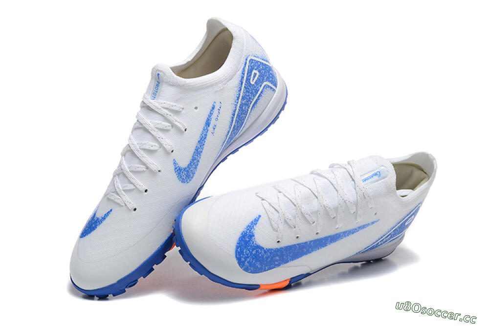 Unisex Nike Air Zoom Mercurial Vapor 16 Elite TF Artificial Turf Low-Tops Football Shoes - White/Blue/Orange 3