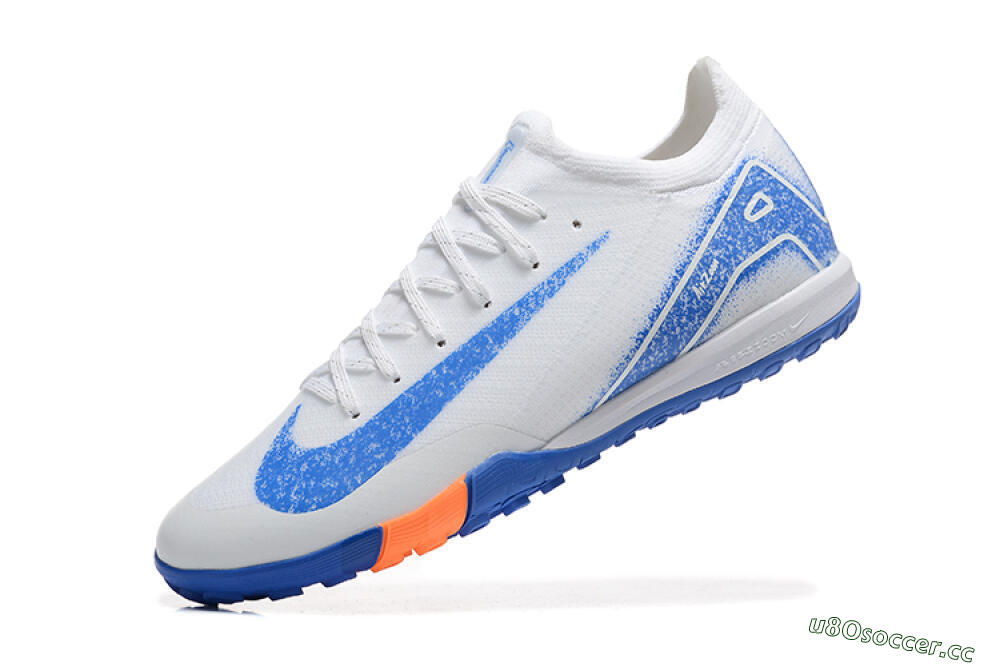 Unisex Nike Air Zoom Mercurial Vapor 16 Elite TF Artificial Turf Low-Tops Football Shoes - White/Blue/Orange 5