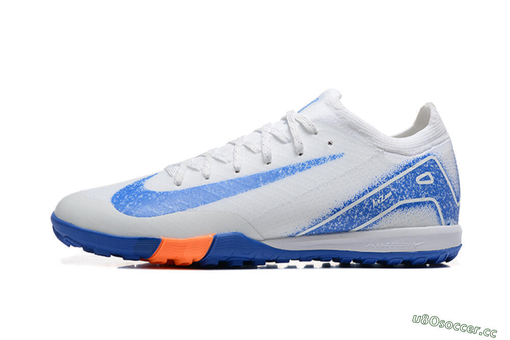 Unisex Nike Air Zoom Mercurial Vapor 16 Elite TF Artificial Turf Low-Tops Football Shoes - White/Blue/Orange 0