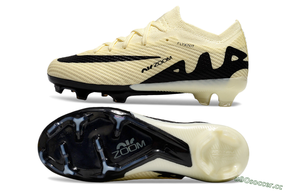 Kids Kids Nike Air Zoom Mercurial Vapor 15 Elite FG Firm Ground Low-Tops Football Boots - Beige/Black 1