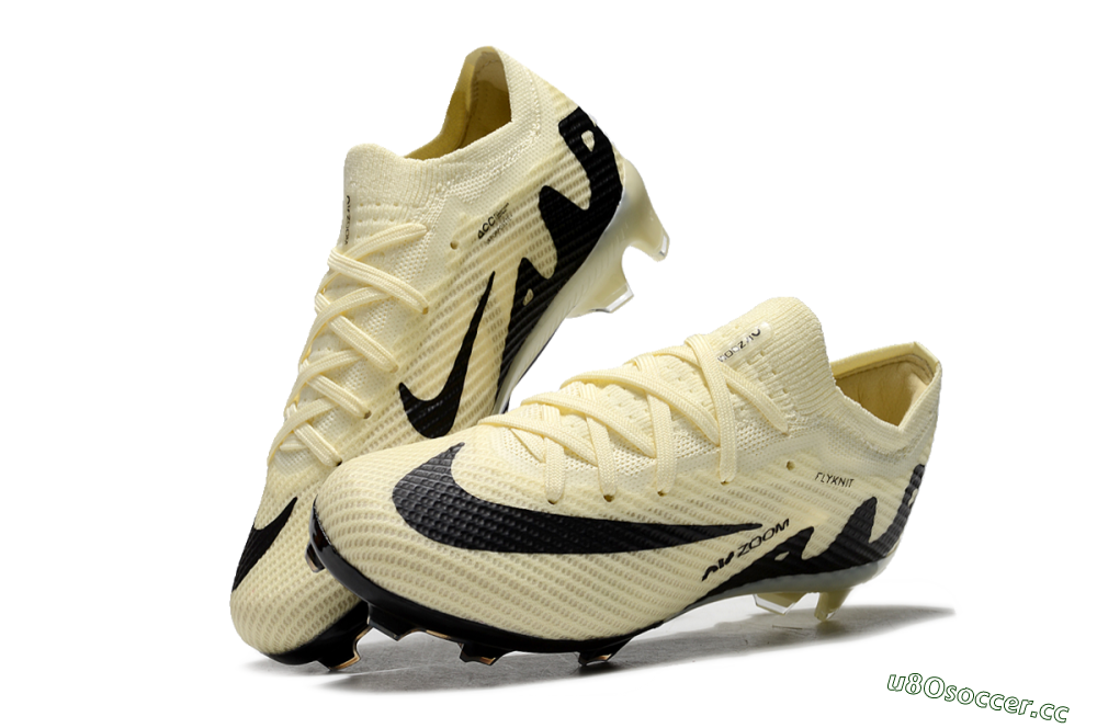 Kids Kids Nike Air Zoom Mercurial Vapor 15 Elite FG Firm Ground Low-Tops Football Boots - Beige/Black 3