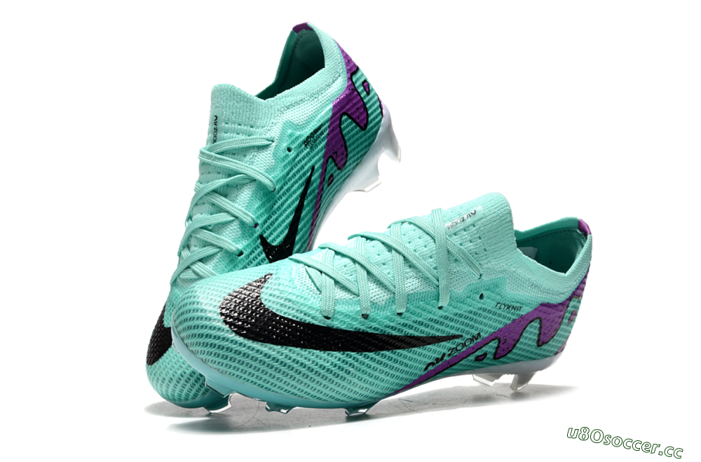 Kids Kids Nike Air Zoom Mercurial Vapor 15 Elite FG Firm Ground Low-Tops Football Boots - Jade/Purple/Black 3