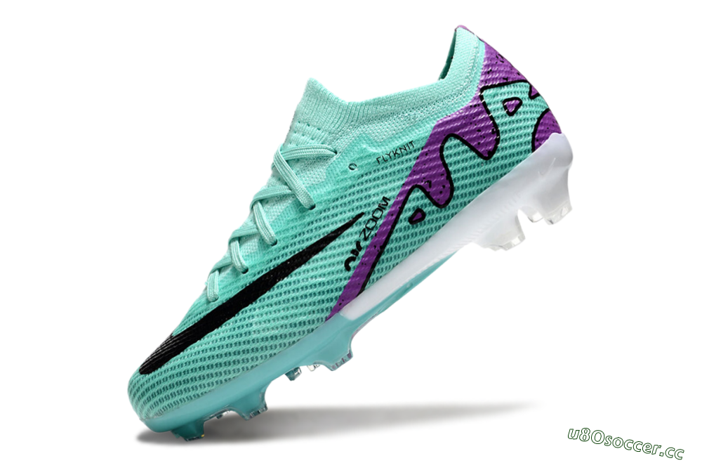 Kids Kids Nike Air Zoom Mercurial Vapor 15 Elite FG Firm Ground Low-Tops Football Boots - Jade/Purple/Black 5
