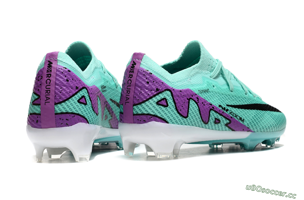 Kids Kids Nike Air Zoom Mercurial Vapor 15 Elite FG Firm Ground Low-Tops Football Boots - Jade/Purple/Black 6