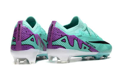 Kids Kids Nike Air Zoom Mercurial Vapor 15 Elite FG Firm Ground Low-Tops Football Boots - Jade/Purple/Black
