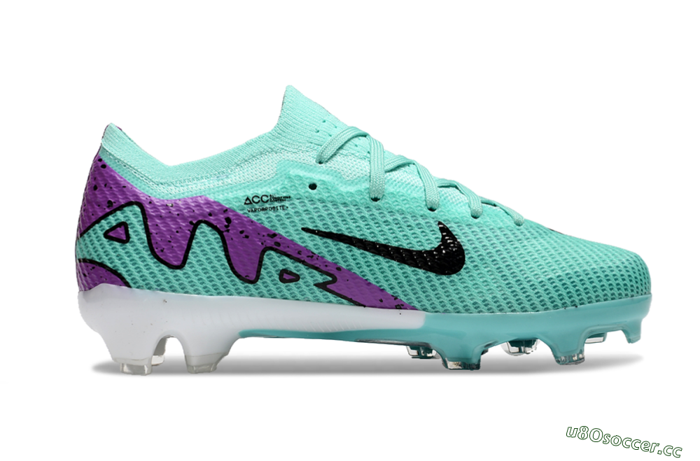 Kids Kids Nike Air Zoom Mercurial Vapor 15 Elite FG Firm Ground Low-Tops Football Boots - Jade/Purple/Black 7