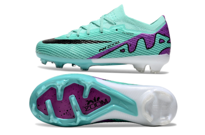 Kids Kids Nike Air Zoom Mercurial Vapor 15 Elite FG Firm Ground Low-Tops Football Boots - Jade/Purple/Black