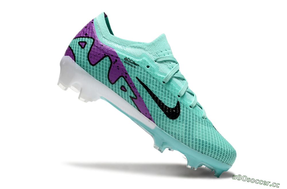 Kids Kids Nike Air Zoom Mercurial Vapor 15 Elite FG Firm Ground Low-Tops Football Boots - Jade/Purple/Black 4