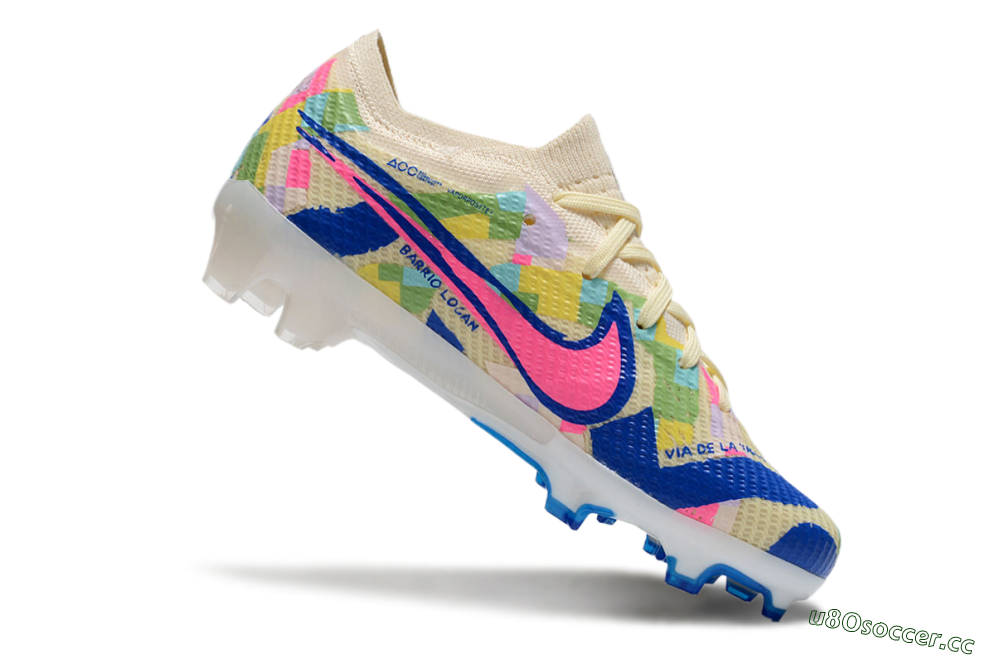 Kids Kids Nike Air Zoom Mercurial Vapor 15 Elite FG Firm Ground Low-Tops Football Boots - Beige/Blue/Yellow/Pink 4