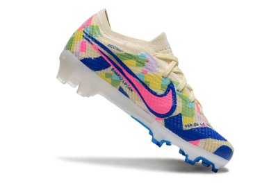 Kids Kids Nike Air Zoom Mercurial Vapor 15 Elite FG Firm Ground Low-Tops Football Boots - Beige/Blue/Yellow/Pink