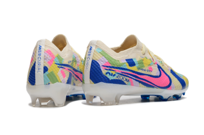 Kids Kids Nike Air Zoom Mercurial Vapor 15 Elite FG Firm Ground Low-Tops Football Boots - Beige/Blue/Yellow/Pink