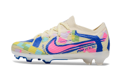 Kids Kids Nike Air Zoom Mercurial Vapor 15 Elite FG Firm Ground Low-Tops Football Boots - Beige/Blue/Yellow/Pink