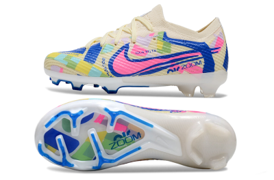 Kids Kids Nike Air Zoom Mercurial Vapor 15 Elite FG Firm Ground Low-Tops Football Boots - Beige/Blue/Yellow/Pink