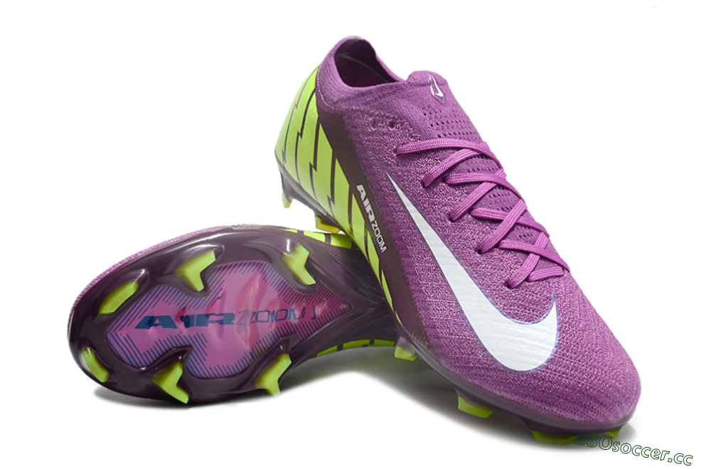 Unisex Nike Air Zoom Mercurial Vapor 16 Elite FG Firm Ground Low-Tops Football Boots - Purple/White/Yellow/Brown 3