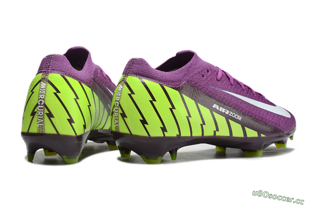 Unisex Nike Air Zoom Mercurial Vapor 16 Elite FG Firm Ground Low-Tops Football Boots - Purple/White/Yellow/Brown 6