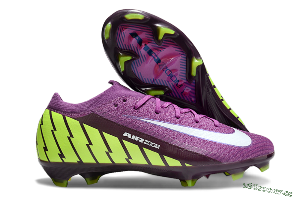 Unisex Nike Air Zoom Mercurial Vapor 16 Elite FG Firm Ground Low-Tops Football Boots - Purple/White/Yellow/Brown 2
