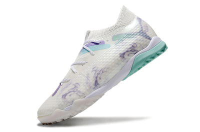 Men's Puma Future Ultimate TF Artificial Turf Low-Tops Football Shoes - Beige/Jade/Purple